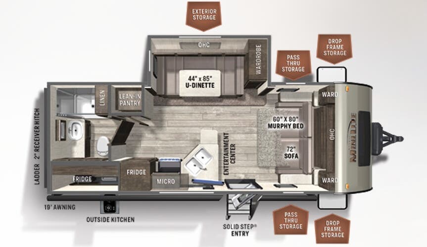 View 2021 Forest River Rockwood Mini Lite 2507S complete specs and manufacturer brochures