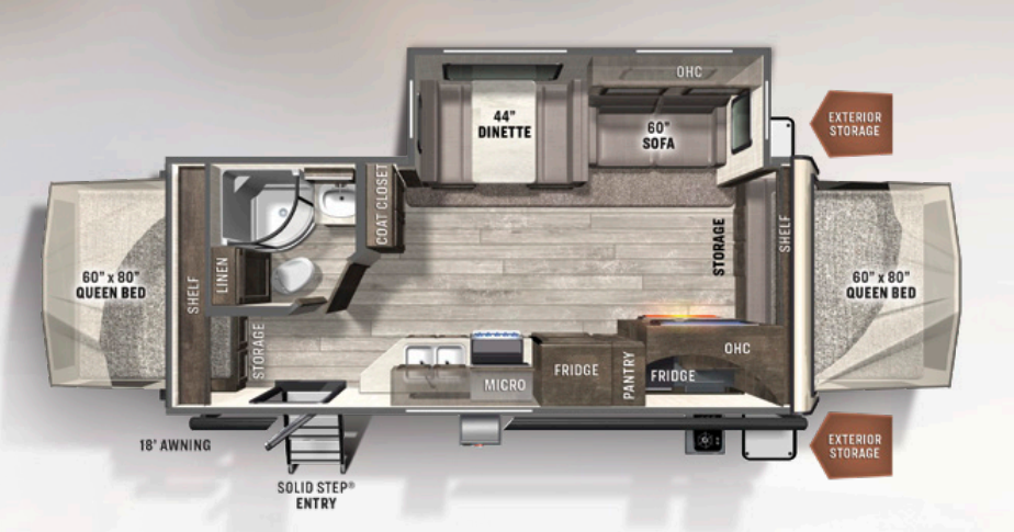 View 2021 Forest River Rockwood Roo 235S complete specs and manufacturer brochures