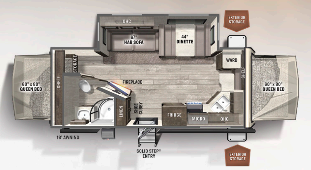 View 2021 Forest River Rockwood Roo 23FK complete specs and manufacturer brochures