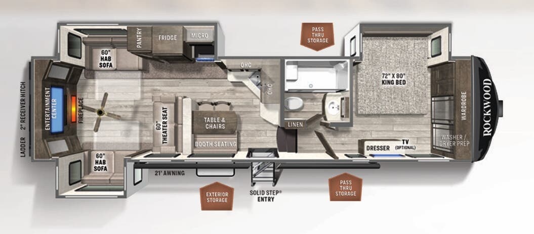 View 2021 Forest River Rockwood Signature 8298KS complete specs and manufacturer brochures