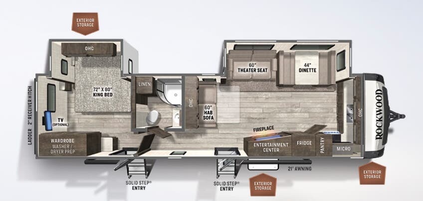 View 2021 Forest River Rockwood Signature 8335SB complete specs and manufacturer brochures