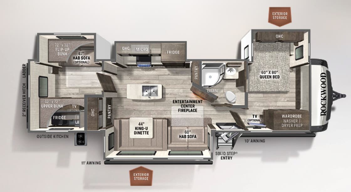 View 2021 Forest River Rockwood Signature 8336BH complete specs and manufacturer brochures