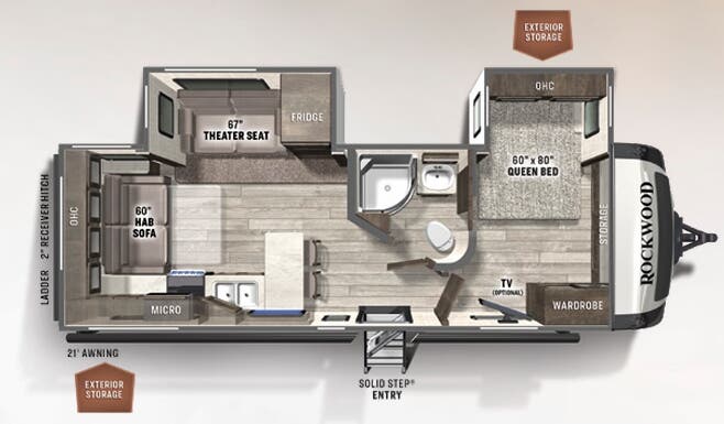 View 2021 Forest River Rockwood Ultra Lite 2613BS complete specs and manufacturer brochures