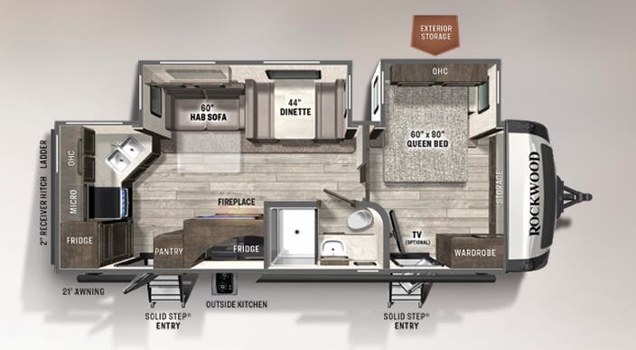 View 2021 Forest River Rockwood Ultra Lite 2614BS complete specs and manufacturer brochures
