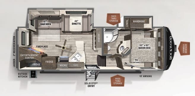 View 2021 Forest River Rockwood Ultra Lite 2621WS complete specs and manufacturer brochures