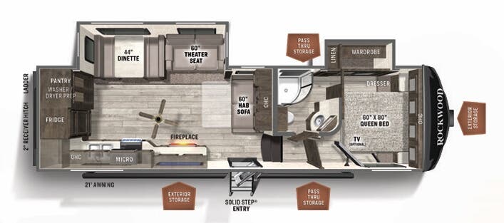 View 2021 Forest River Rockwood Ultra Lite 2881S complete specs and manufacturer brochures