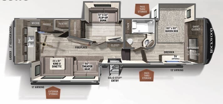 View 2021 Forest River Rockwood Ultra Lite 2887MB complete specs and manufacturer brochures