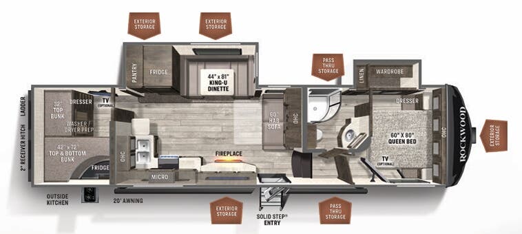 View 2021 Forest River Rockwood Ultra Lite 2891BH complete specs and manufacturer brochures