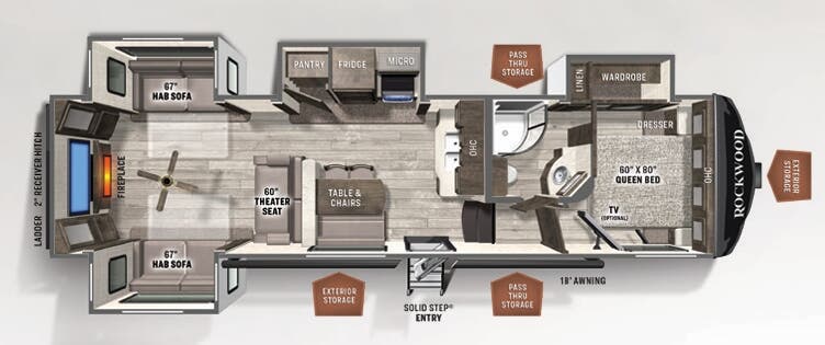 View 2021 Forest River Rockwood Ultra Lite 2898KS complete specs and manufacturer brochures