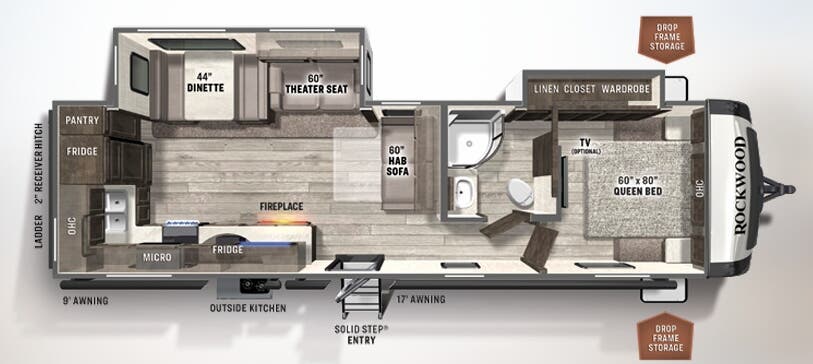 View 2021 Forest River Rockwood Ultra Lite 2902SW complete specs and manufacturer brochures