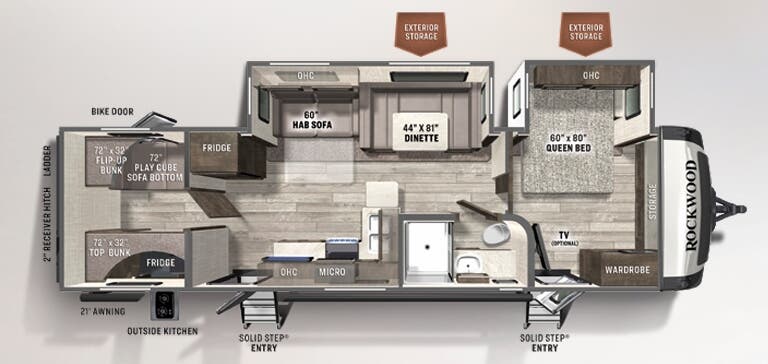 View 2021 Forest River Rockwood Ultra Lite 2911SB complete specs and manufacturer brochures