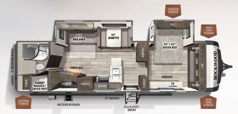 View 2021 Forest River Rockwood Ultra Lite 2912BS complete specs and manufacturer brochures