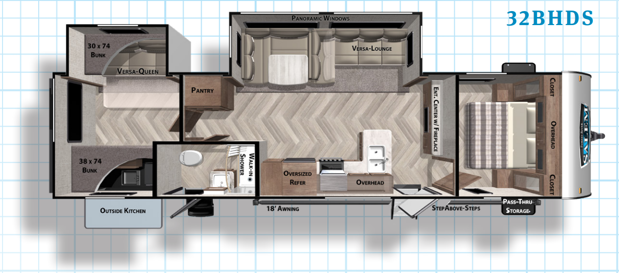 View 2021 Forest River Salem 32BHDS complete specs and manufacturer brochures