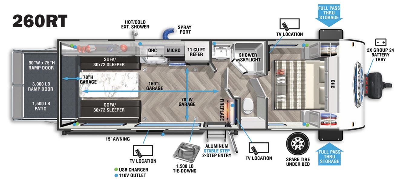 View 2021 Forest River Salem FSX 260RT complete specs and manufacturer brochures