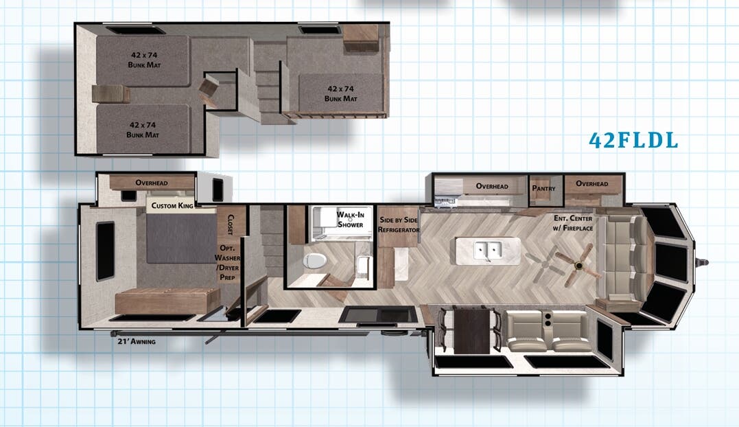 View 2021 Forest River Salem Grand Villa 42FLDL complete specs and manufacturer brochures