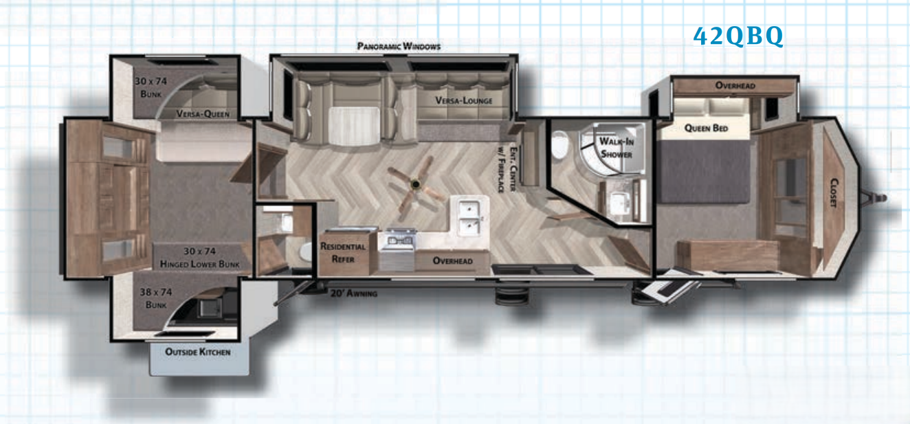 View 2021 Forest River Salem Villa 42QBQ complete specs and manufacturer brochures