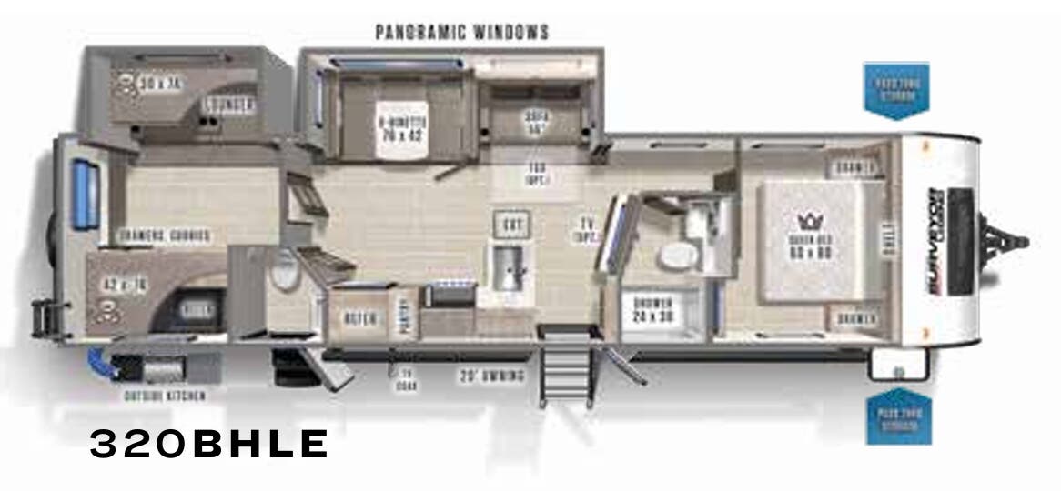 View 2021 Forest River Surveyor Legend 320BHLE complete specs and manufacturer brochures