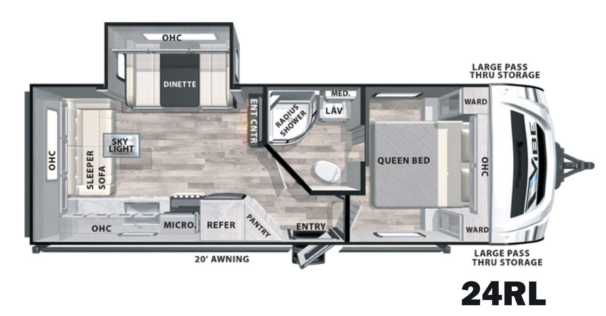 View 2021 Forest River Vibe 24RL complete specs and manufacturer brochures