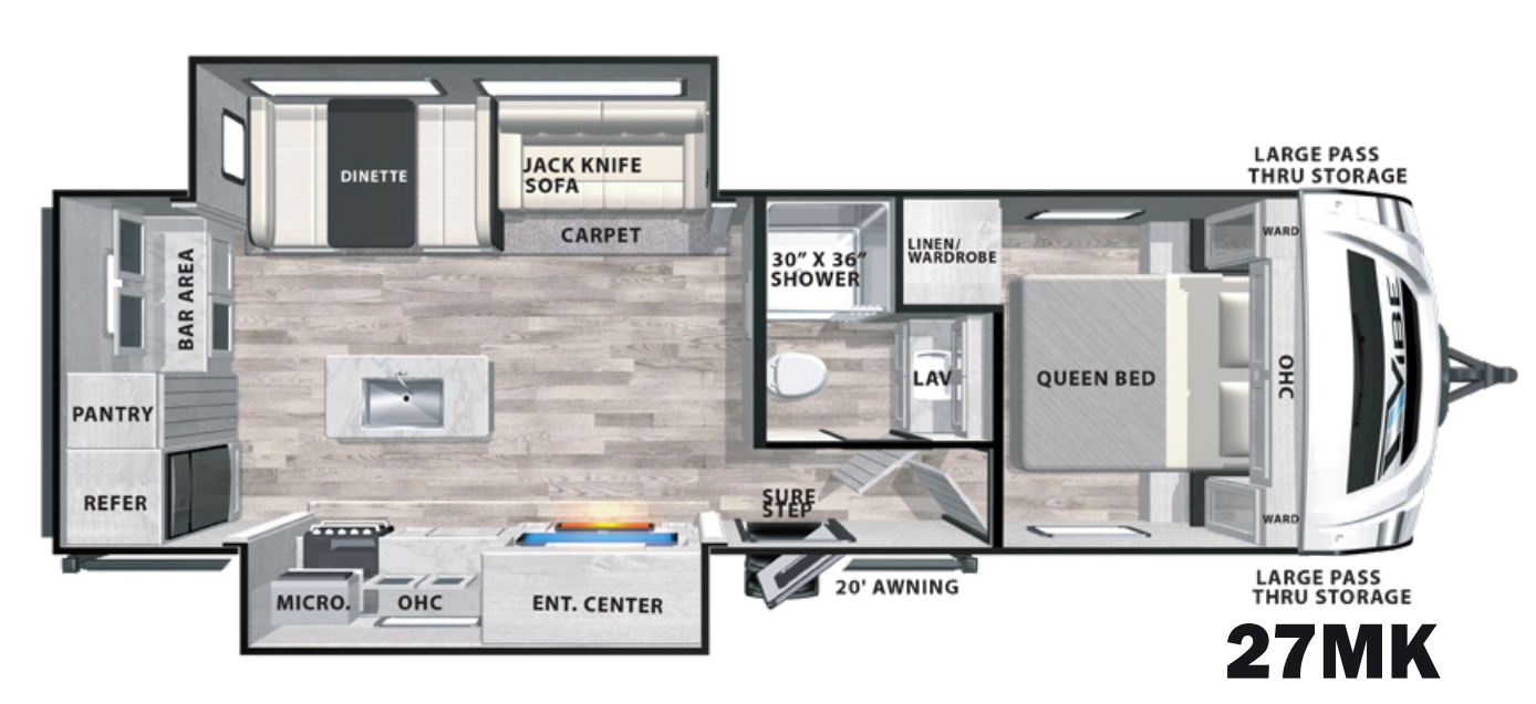 View 2021 Forest River Vibe 27MK complete specs and manufacturer brochures