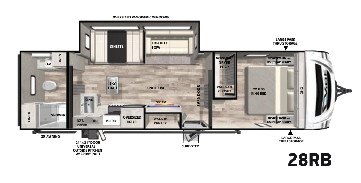View 2021 Forest River Vibe 28RB complete specs and manufacturer brochures