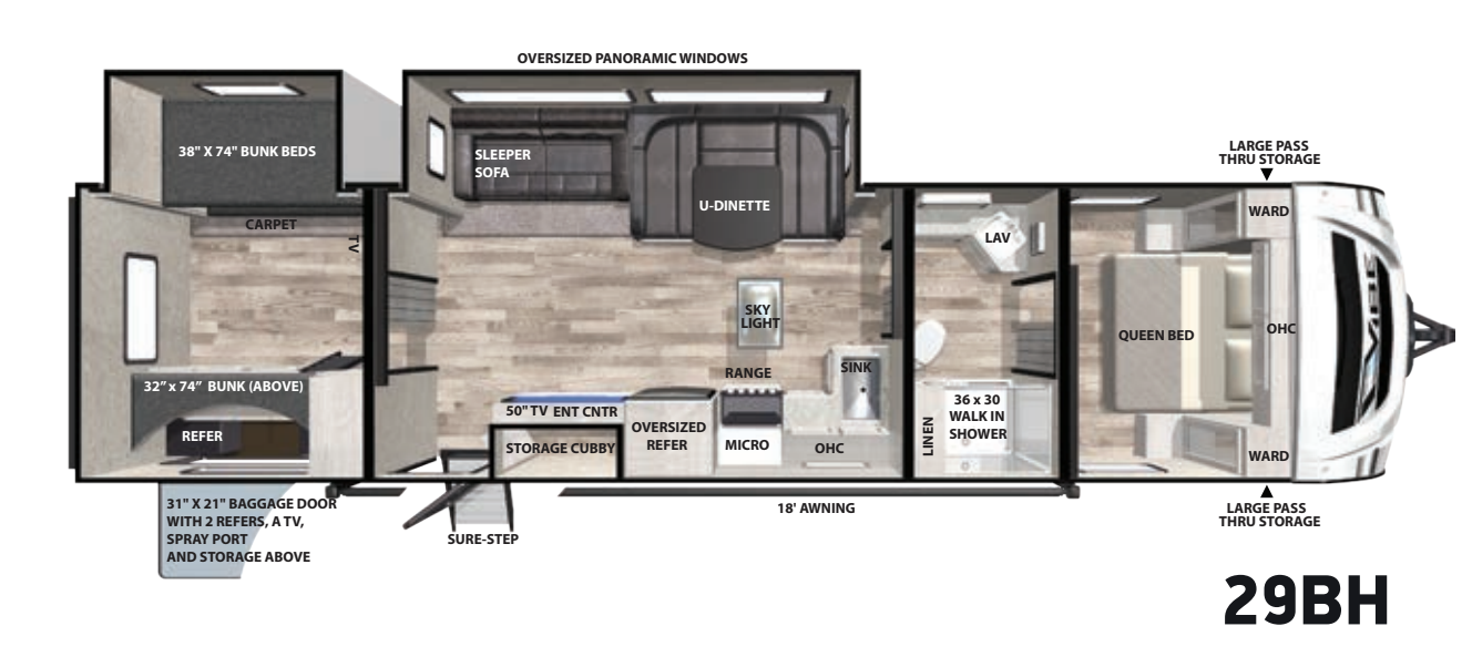 View 2021 Forest River Vibe 29BH complete specs and manufacturer brochures