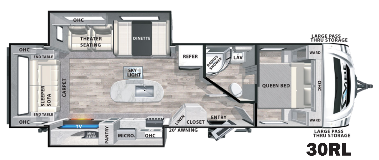 View 2021 Forest River Vibe 30RL complete specs and manufacturer brochures