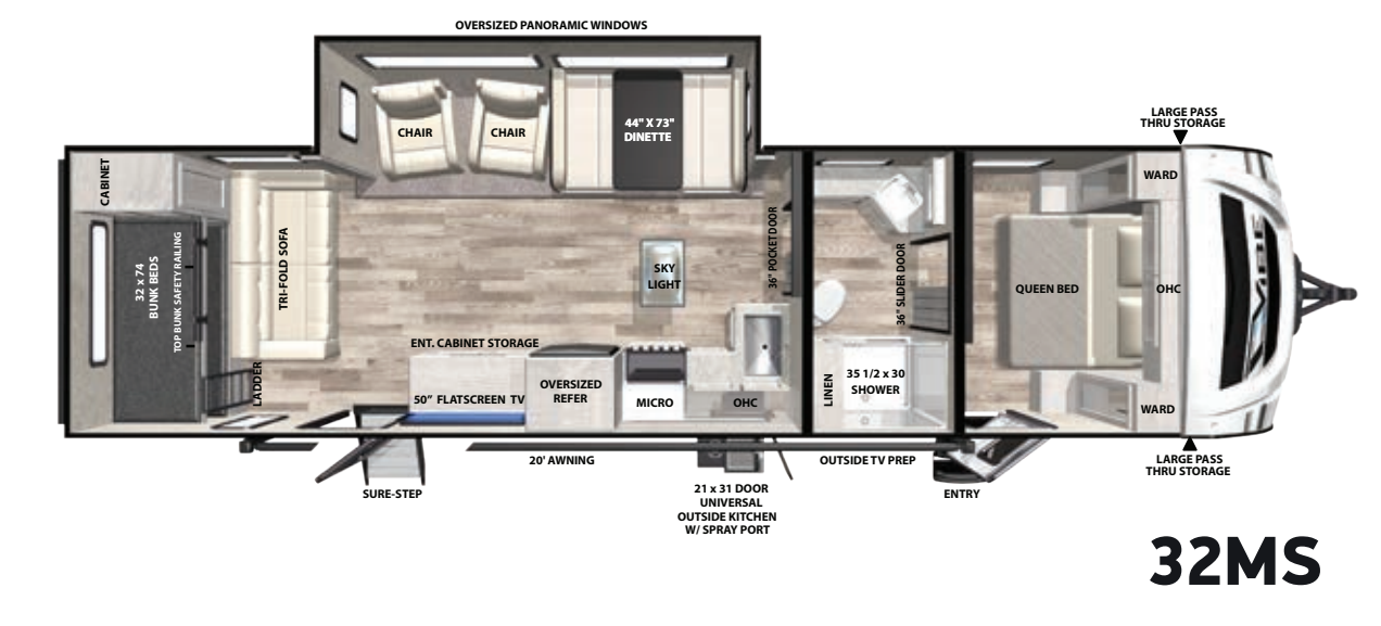 View 2021 Forest River Vibe 32MS complete specs and manufacturer brochures