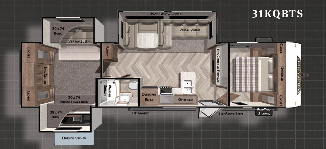 View 2021 Forest River Wildwood 31KQBTS complete specs and manufacturer brochures