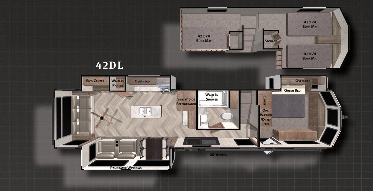 View 2021 Forest River Wildwood Grand Lodge 42DL complete specs and manufacturer brochures