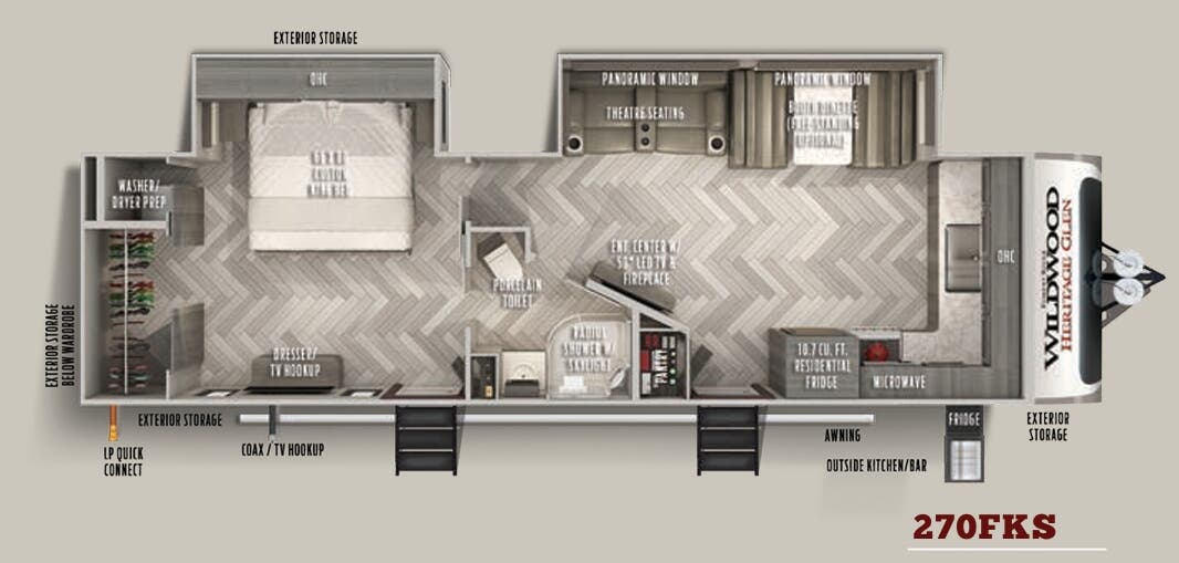 View 2021 Forest River Wildwood Heritage Glen 270FKS complete specs and manufacturer brochures