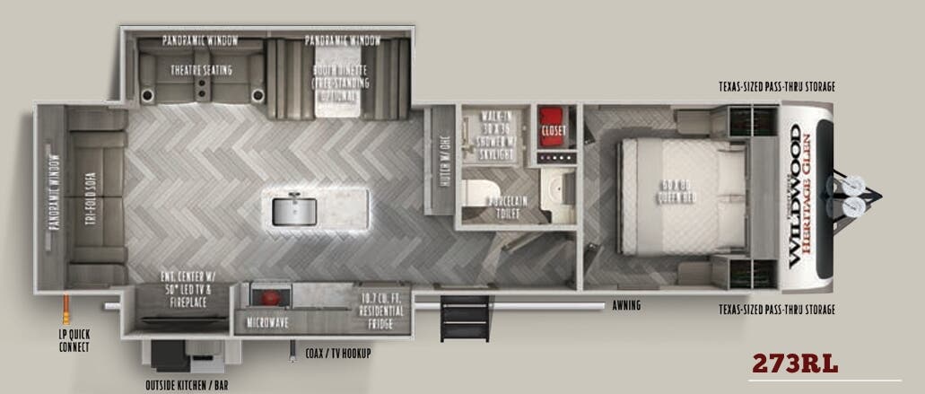 View 2021 Forest River Wildwood Heritage Glen 273RL complete specs and manufacturer brochures