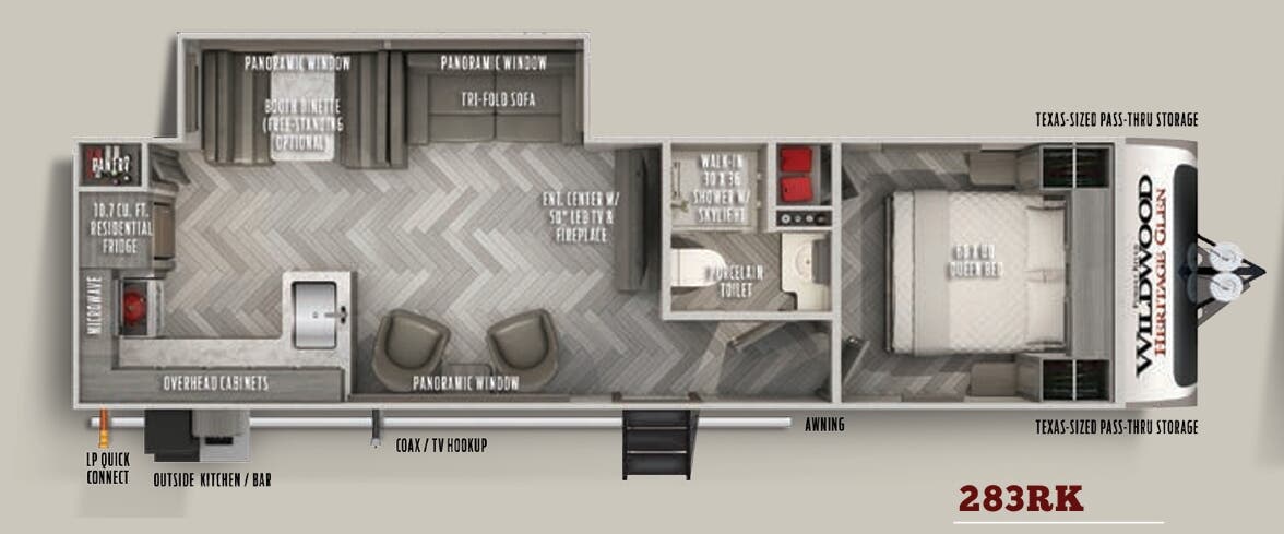 View 2021 Forest River Wildwood Heritage Glen 283RK complete specs and manufacturer brochures