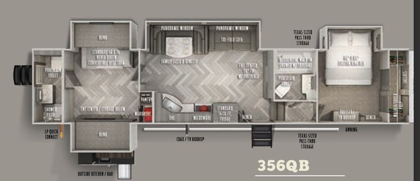 View 2021 Forest River Wildwood Heritage Glen 356QB complete specs and manufacturer brochures