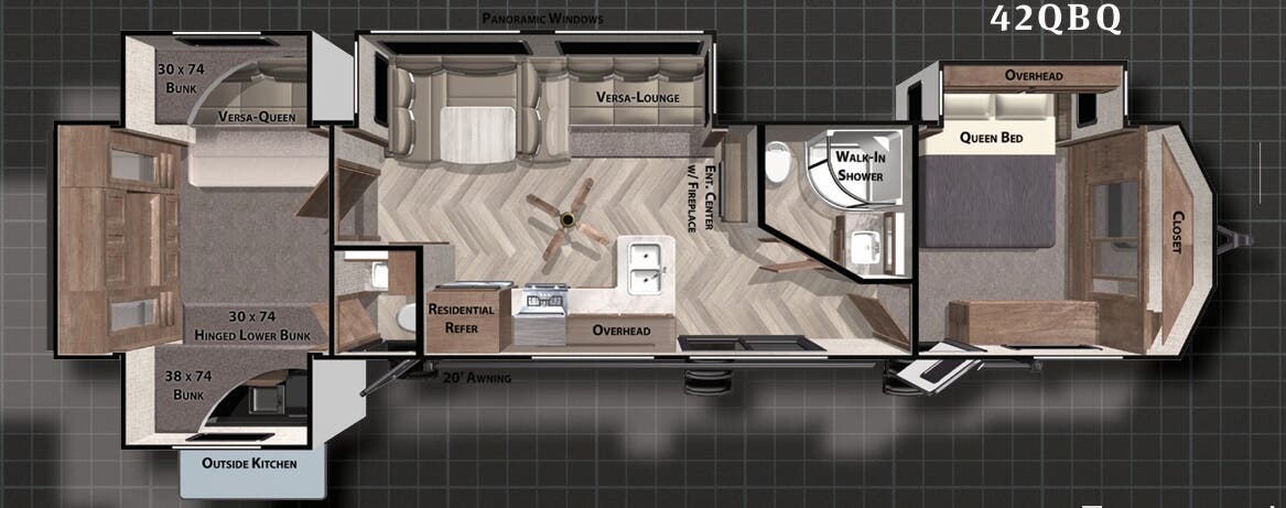 View 2021 Forest River Wildwood Lodge 42QBQ complete specs and manufacturer brochures