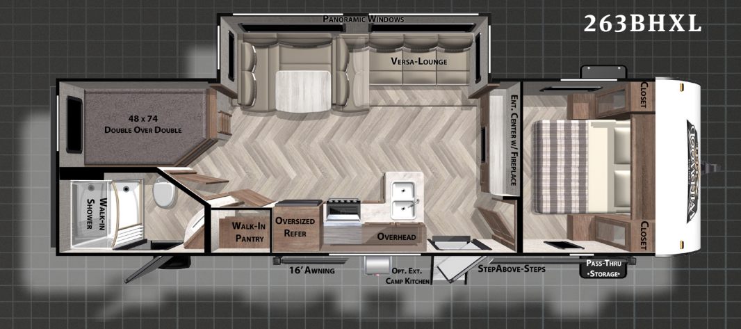 View 2021 Forest River Wildwood X-Lite 263BHXL complete specs and manufacturer brochures