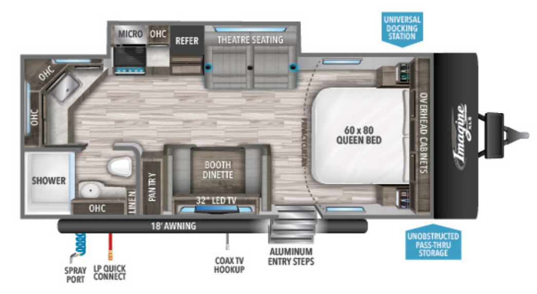 View 2021 Grand Design Imagine XLS 22MLE complete specs and manufacturer brochures