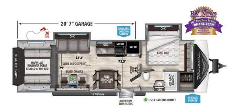 View 2021 Grand Design Momentum G-Class 30G complete specs and manufacturer brochures