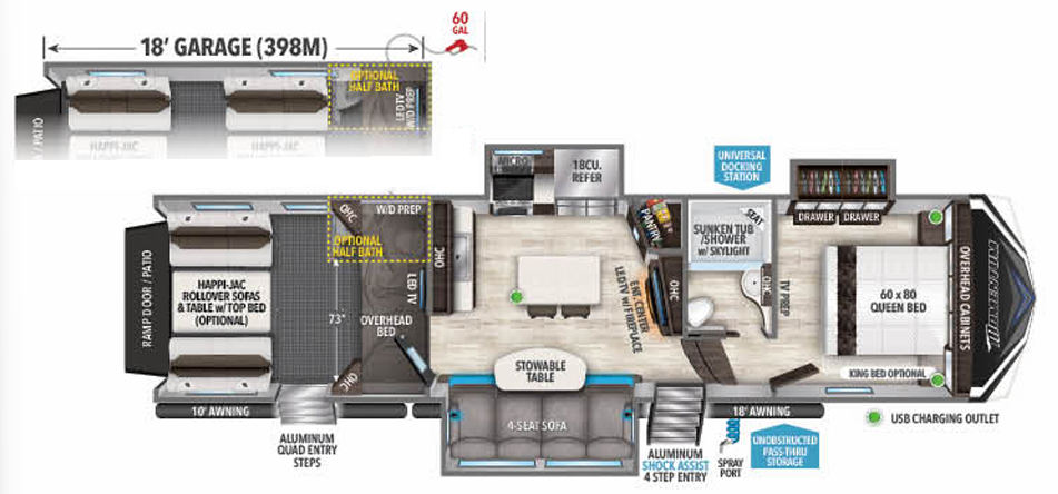 View 2021 Grand Design Momentum M-Class 398M complete specs and manufacturer brochures