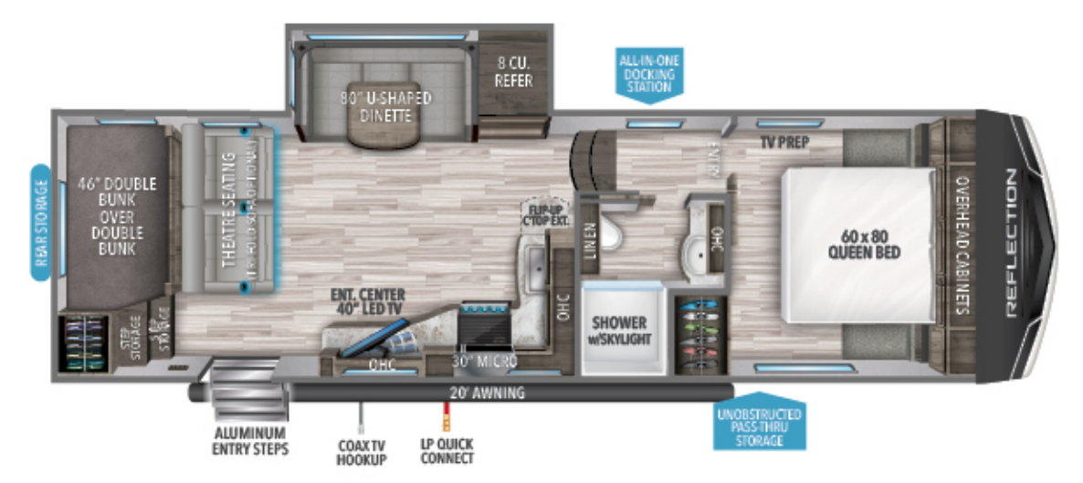 View 2021 Grand Design Reflection 150 Series 268BH complete specs and manufacturer brochures