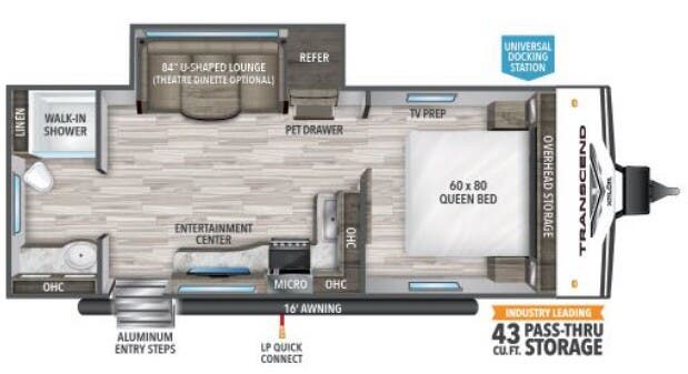 View 2021 Grand Design Transcend Xplor 221RB complete specs and manufacturer brochures