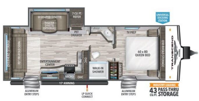 View 2021 Grand Design Transcend Xplor 245RL complete specs and manufacturer brochures