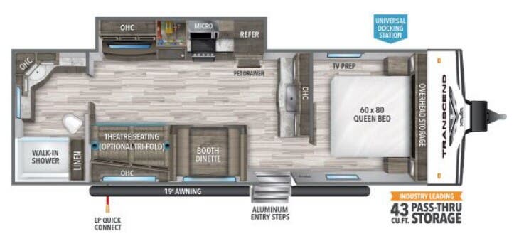 View 2021 Grand Design Transcend Xplor 260RB complete specs and manufacturer brochures