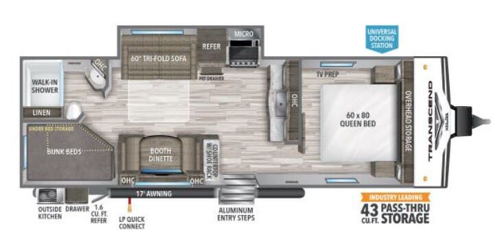 View 2021 Grand Design Transcend Xplor 261BH complete specs and manufacturer brochures