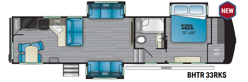 View 2021 Heartland Bighorn Traveler 33RKS complete specs and manufacturer brochures