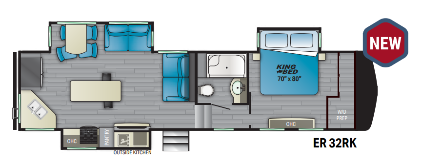 View 2021 Heartland ElkRidge 32RK complete specs and manufacturer brochures