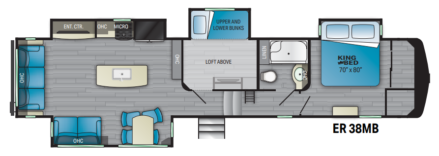 View 2021 Heartland ElkRidge 38MB complete specs and manufacturer brochures