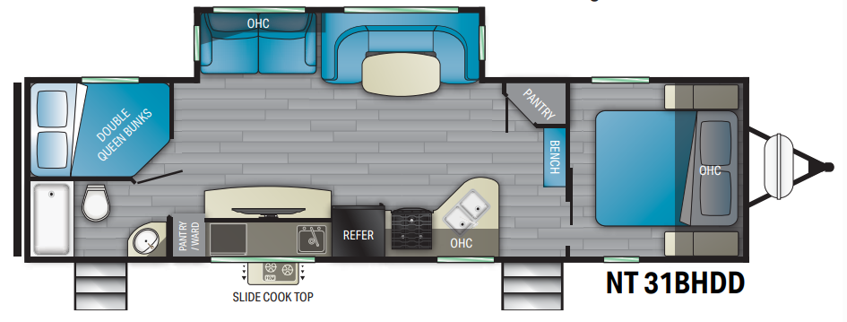 View 2021 Heartland North Trail 31BHDD complete specs and manufacturer brochures