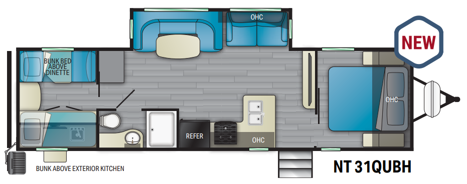 View 2021 Heartland North Trail 31QUBH complete specs and manufacturer brochures