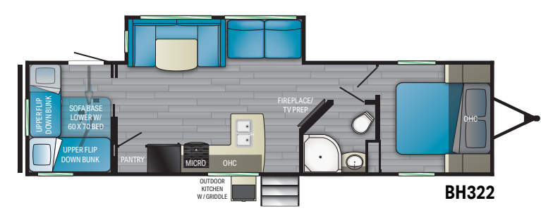 View 2021 Heartland Pioneer BH322 complete specs and manufacturer brochures