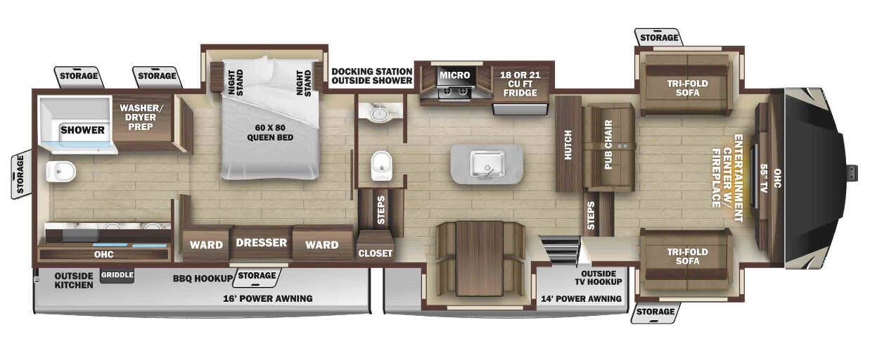 View 2021 Highland Ridge Mesa Ridge MF373RBS complete specs and manufacturer brochures